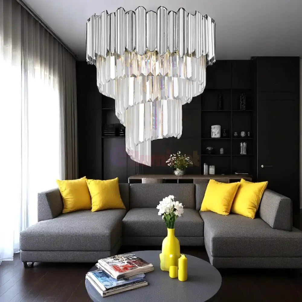 Lustra Cristal 5xE14 Chrome Verano CHROME / CRISTAL Chandeliers