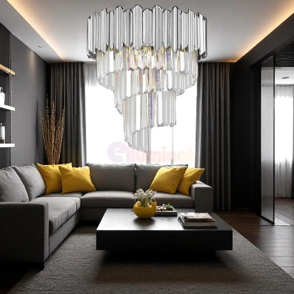 Lustra Cristal 5xE14 Chrome Verano CHROME / CRISTAL Chandeliers