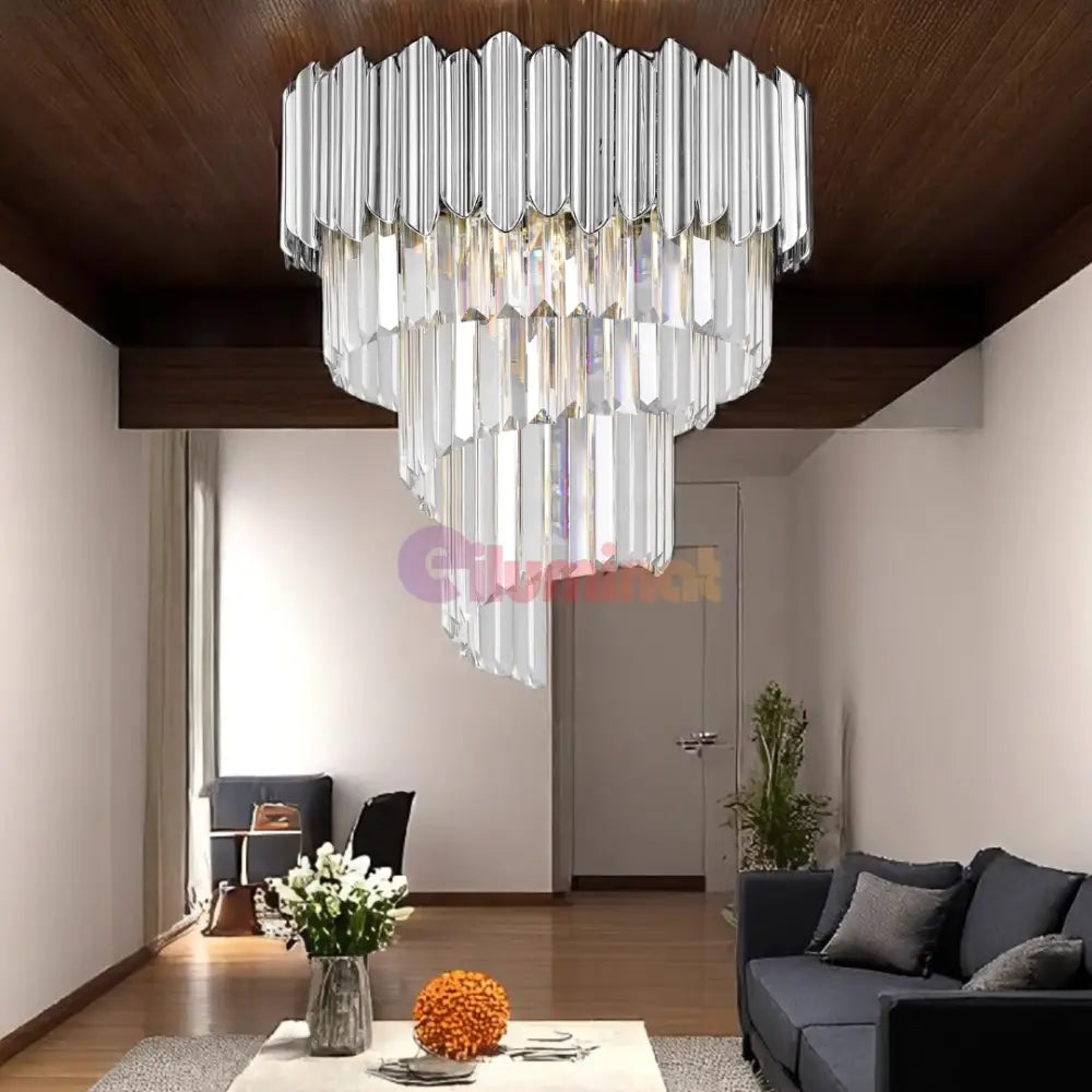 Lustra Cristal 5xE14 Chrome Verano CHROME / CRISTAL Chandeliers