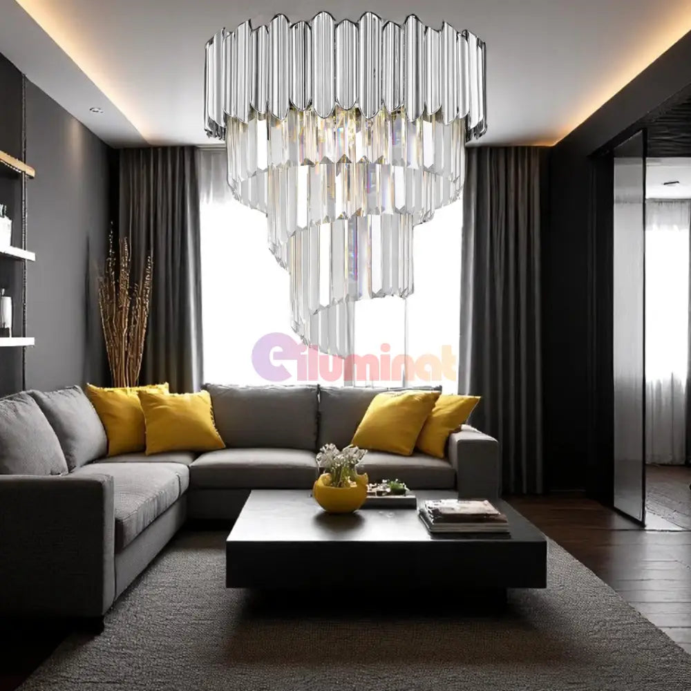 Lustra Cristal 5xE14 Chrome Verano CHROME / CRISTAL Chandeliers
