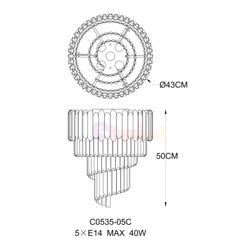 Lustra Cristal 5xE14 Chrome Verano CHROME / CRISTAL Chandeliers