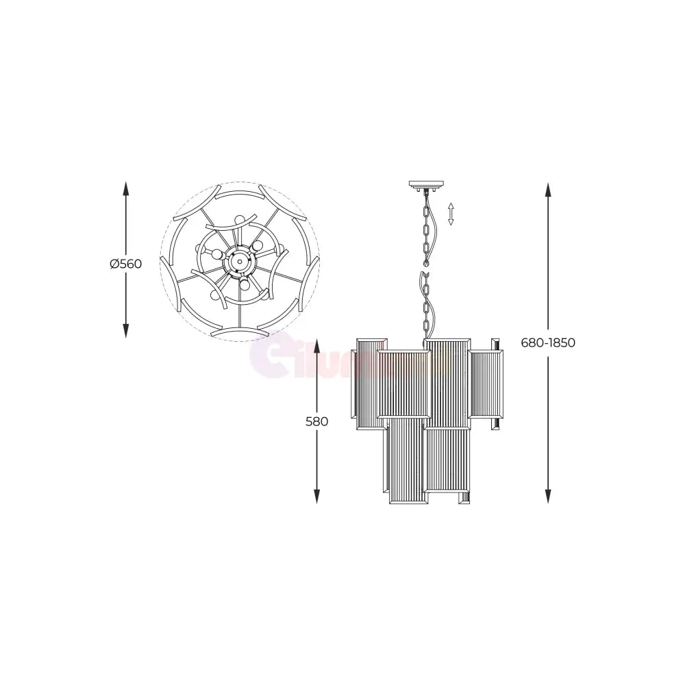 Candelabru Cristal Luxury Chrome SERGIO CHROME / CRISTAL Chandeliers