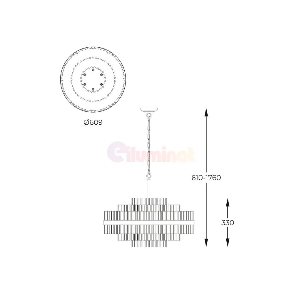 Candelabru Cristal Luxury CONSTANTINOPLE Premium 60cm AURIE / CRISTAL / 60CM Chandeliers Crystal