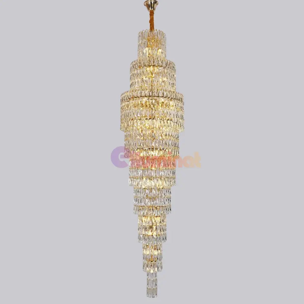 Candelabru Cristal Luxury Golden 250Cm -P82401 Chandeliers Crystal