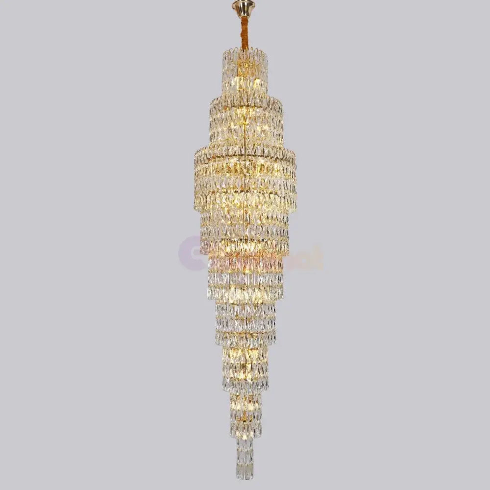 Candelabru Cristal Luxury Golden 250Cm -P82401 Chandeliers Crystal