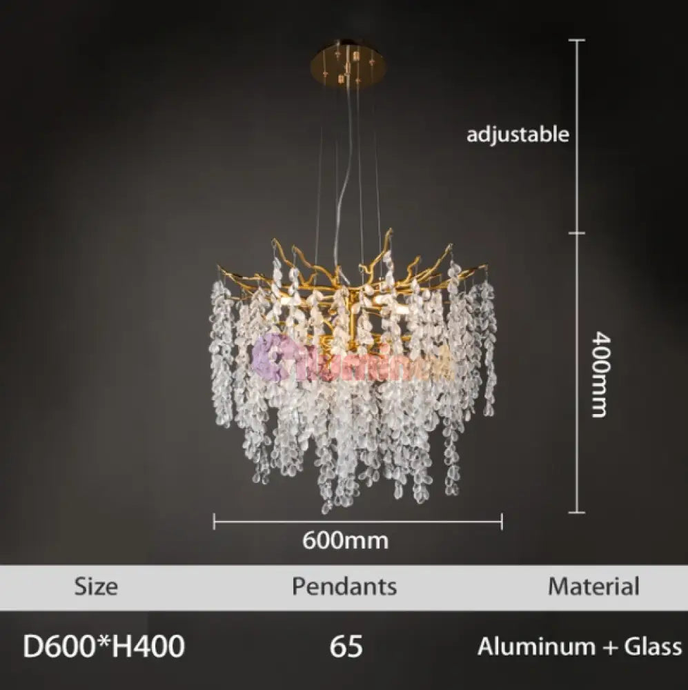 Candelabru Cristal Luxury Golden Grapes 60Cm Chandeliers Crystal