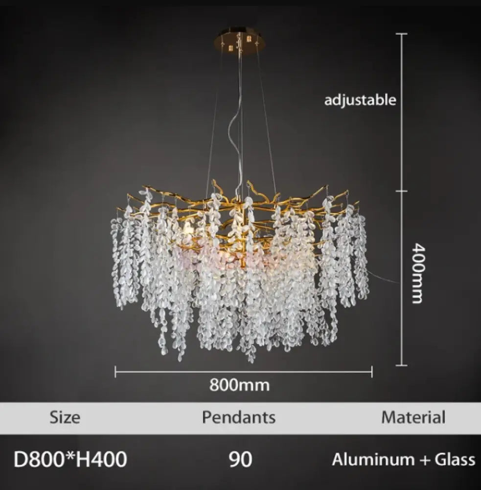 Candelabru Cristal Luxury Golden Grapes 80Cm Chandeliers Crystal