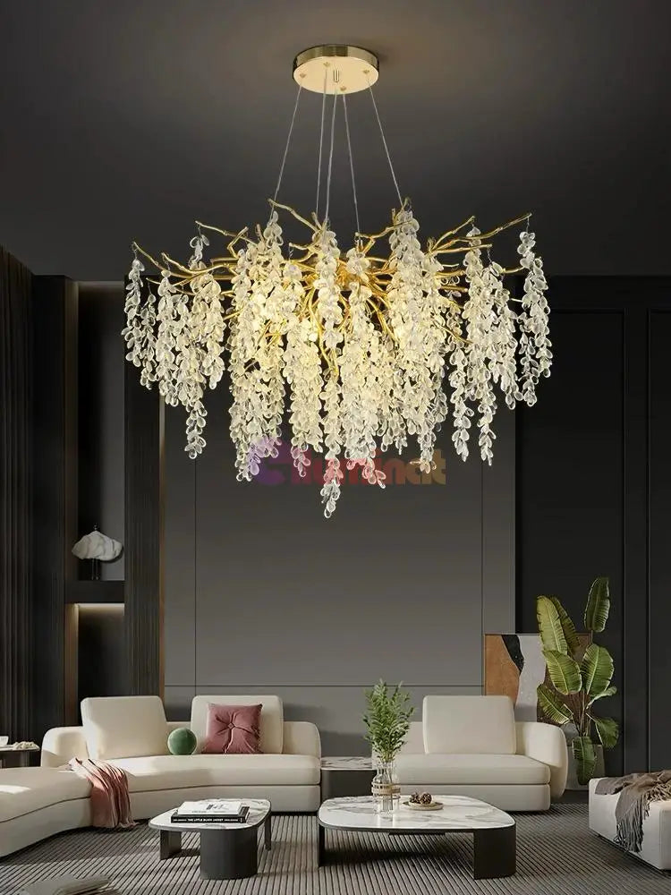 Candelabru Cristal Luxury Golden Grapes 80Cm Chandeliers Crystal