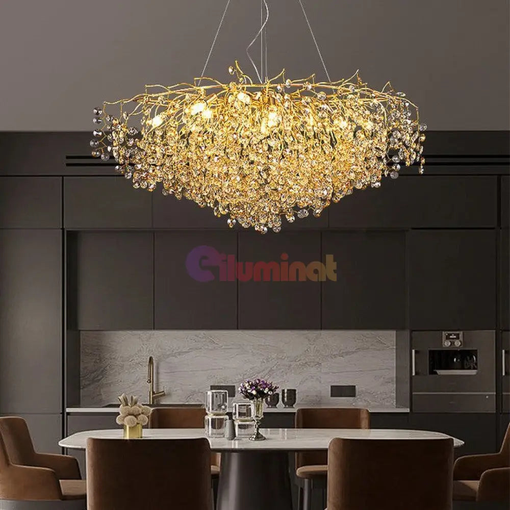 Candelabru Cristal Luxury Golden Sunflower 601 Chandeliers Crystal