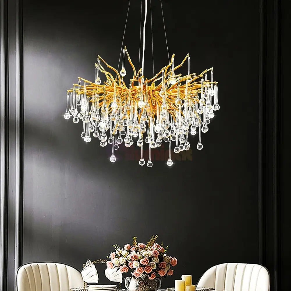 Candelabru Cristal LUXURY Golden Tears 40CM AURIE / 40CM / LUXURY Chandeliers Crystal
