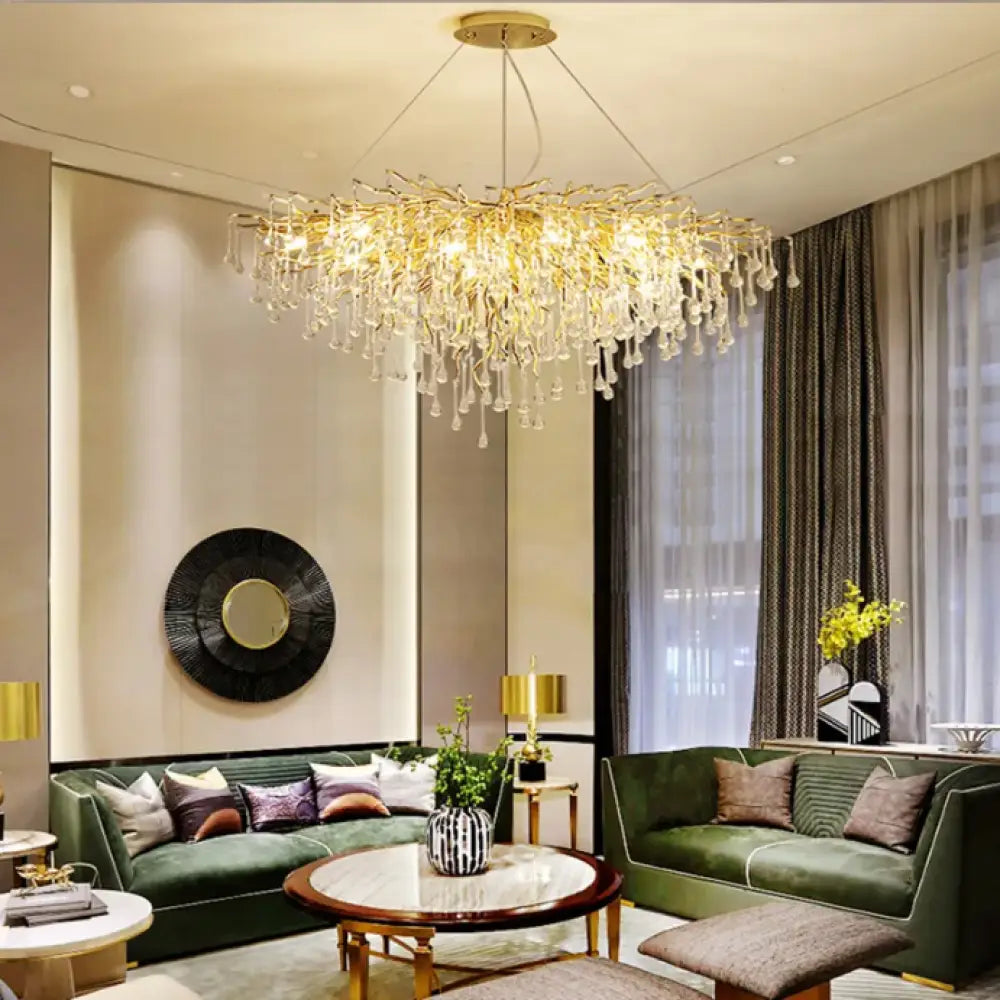 Candelabru Cristal Luxury Golden Tears 80Cm Chandeliers Crystal