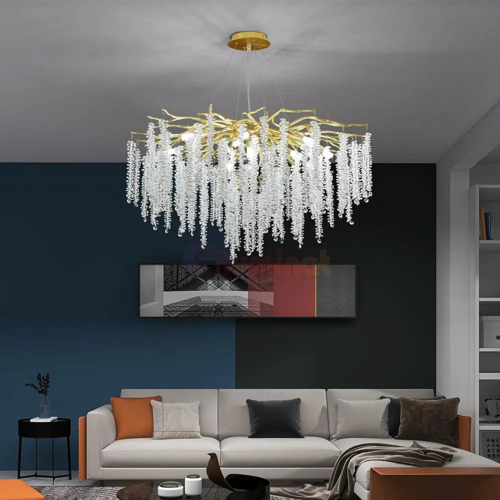 Candelabru Cristal Luxury Golden Willow 100Cm Chandeliers Crystal