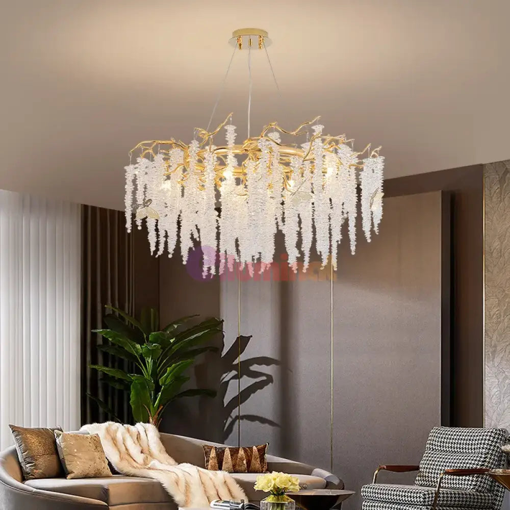 Candelabru Cristal Luxury Golden Willow 80Cm Chandeliers Crystal