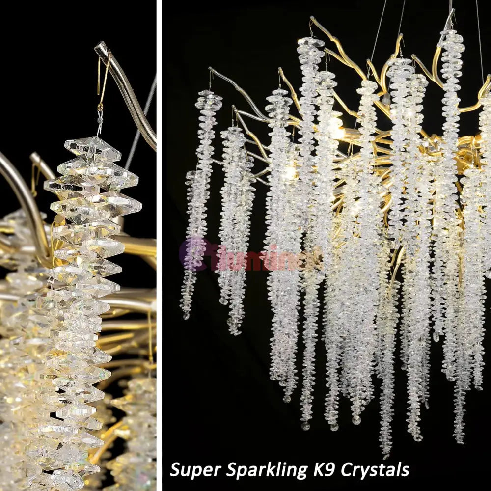 Candelabru Cristal Luxury Golden Willow 45Cm Chandeliers Crystal