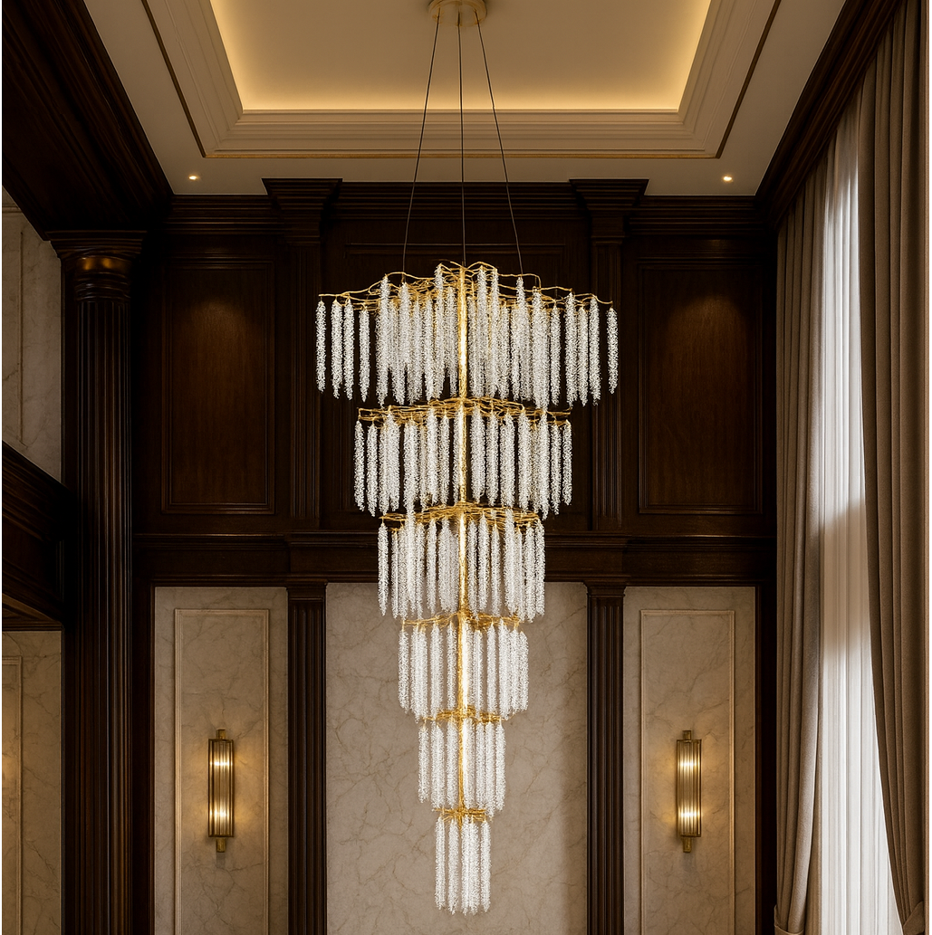 Candelabru LUXURY Golden Willow Gigant 300CM AURIE / 300CM / LUXURY Chandeliers Crystal