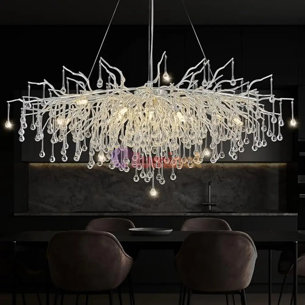 Candelabru Cristal LUXURY SILVER Tears 120x60cm ARGINTIE / 120CM / LUXURY Chandeliers Crystal