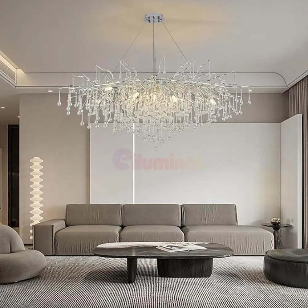 Candelabru Cristal LUXURY SILVER Tears 120x60cm ARGINTIE / 120CM / LUXURY Chandeliers Crystal