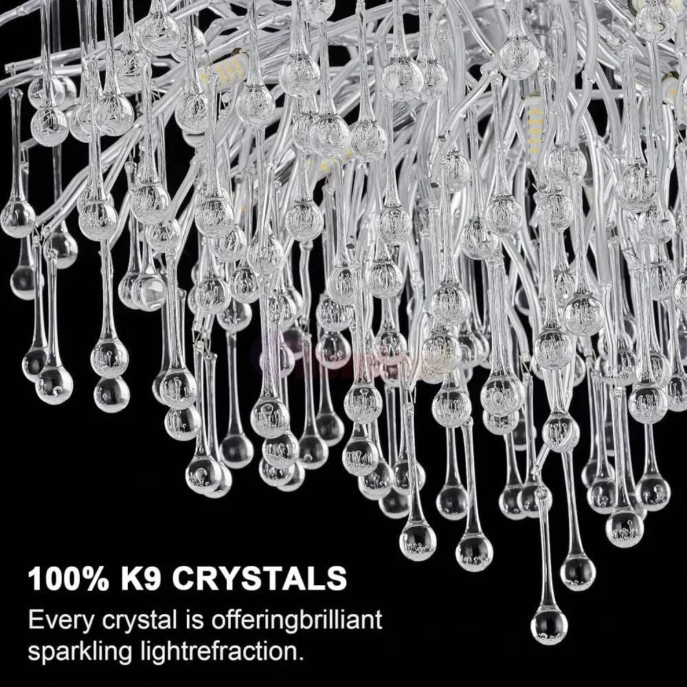 Candelabru Cristal LUXURY SILVER Tears 120x60cm ARGINTIE / 120CM / LUXURY Chandeliers Crystal