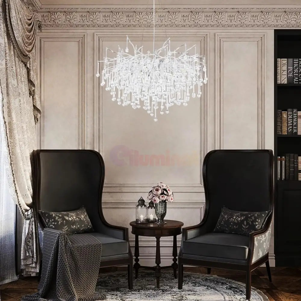 Candelabru Cristal LUXURY Silver Tears 45CM ARGINTIE / 45CM / LUXURY Chandeliers Crystal