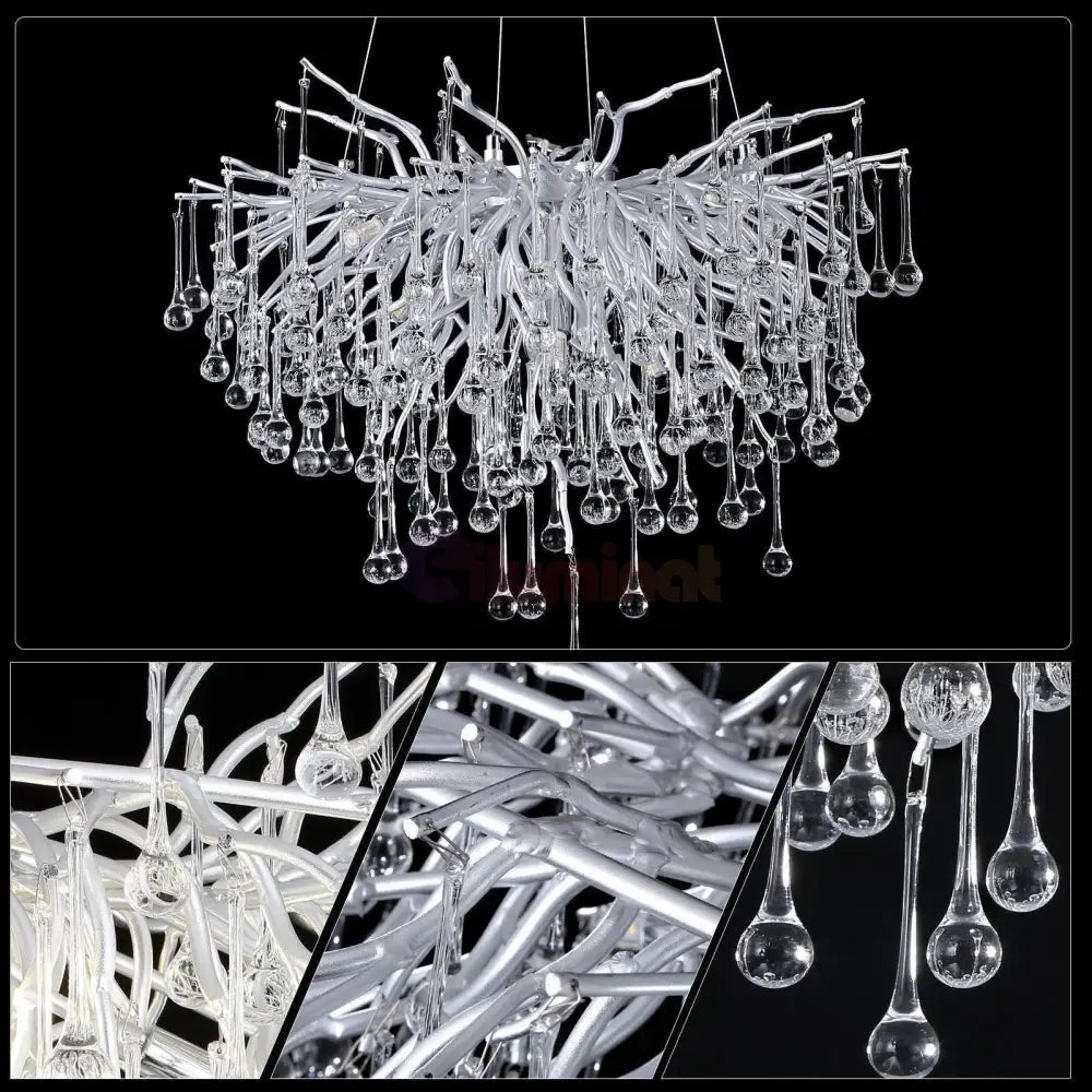 Candelabru Cristal LUXURY Silver Tears 45CM ARGINTIE / 45CM / LUXURY Chandeliers Crystal