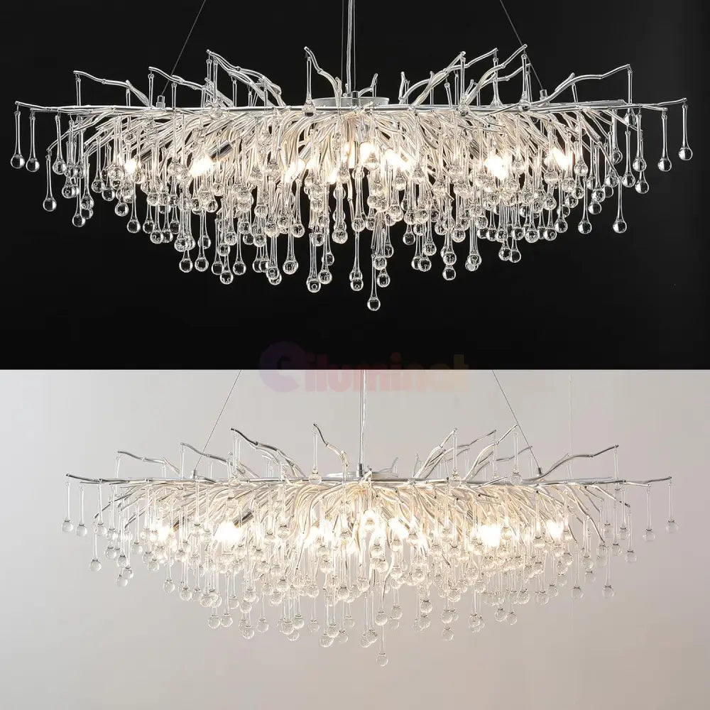 Candelabru Cristal Luxury Silver Tears 80Cm Chandeliers Crystal