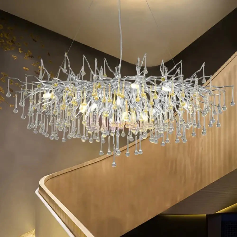 Candelabru Cristal Luxury Silver Tears 80Cm Chandeliers Crystal