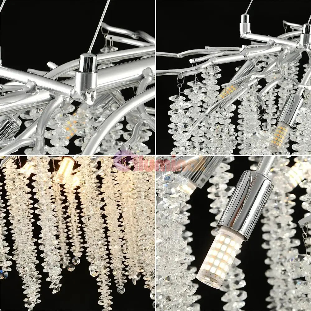 Candelabru Cristal Luxury Silver Willow 120X45 Cm Chandeliers Crystal