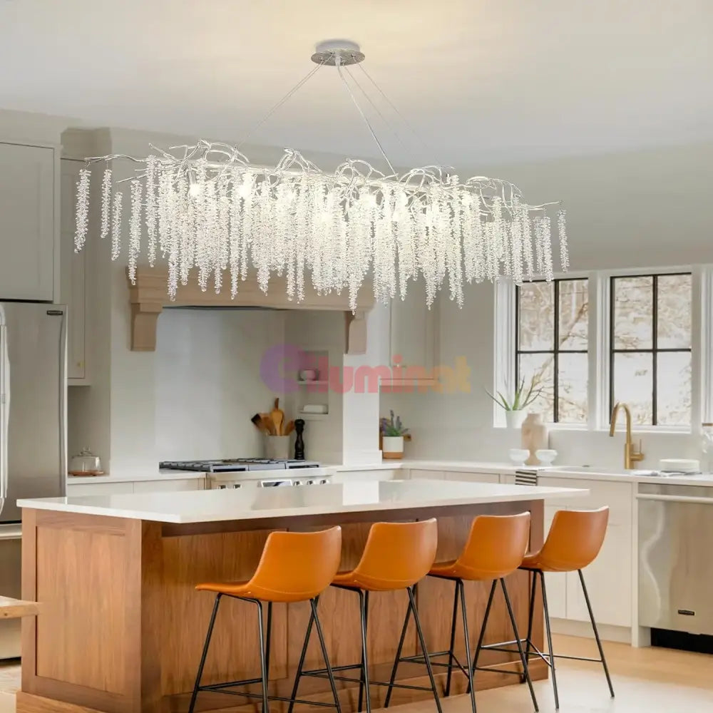 Candelabru Cristal Luxury Silver Willow 180X45 Cm Chandeliers Crystal