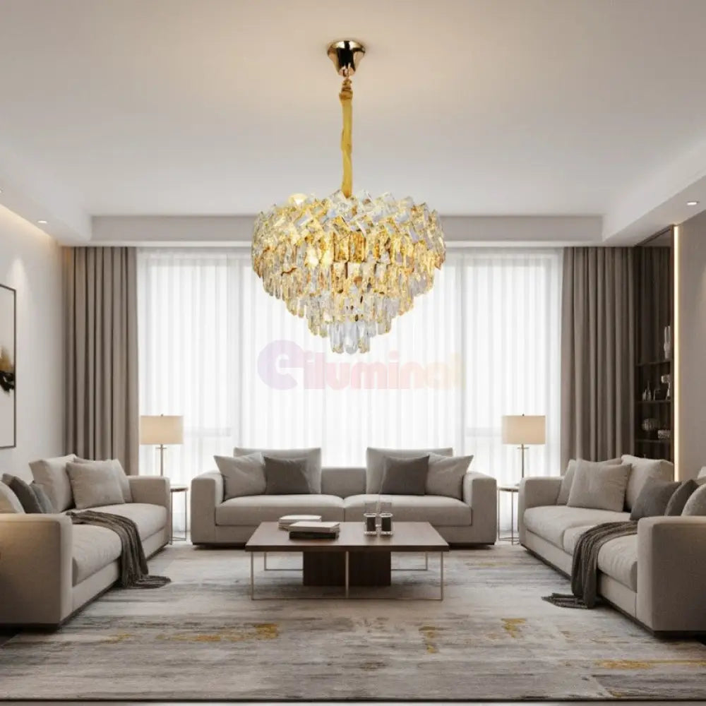 Candelabru Cristal MALLI Gold ⌀40CM Chandeliers Crystal