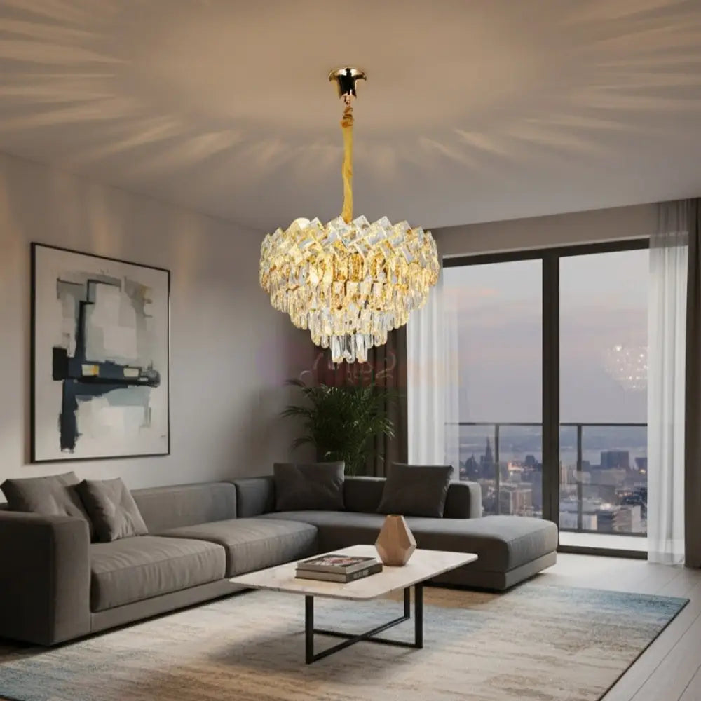 Candelabru Cristal MALLI Gold ⌀40CM Chandeliers Crystal