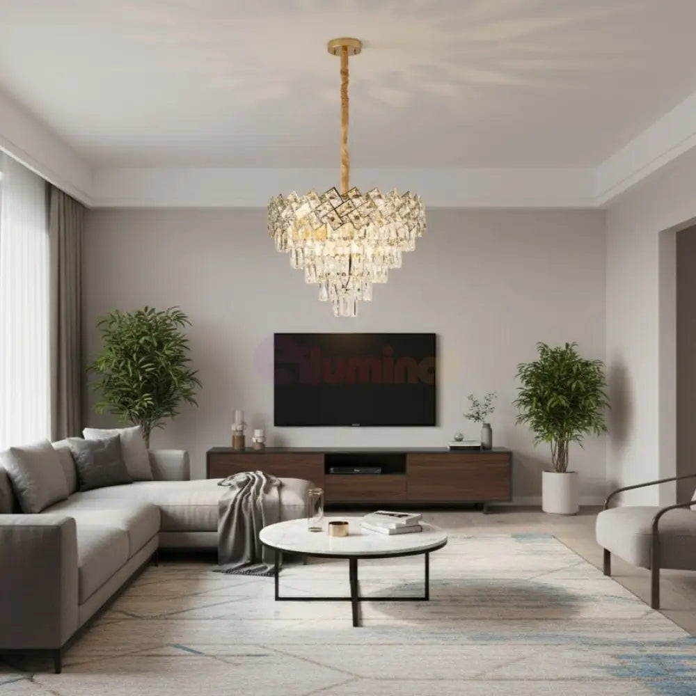 Candelabru Cristal MALLI Gold ⌀50CM Chandeliers Crystal