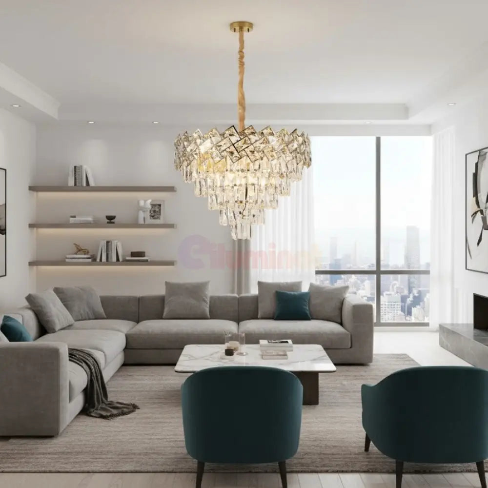 Candelabru Cristal MALLI Gold ⌀50CM Chandeliers Crystal
