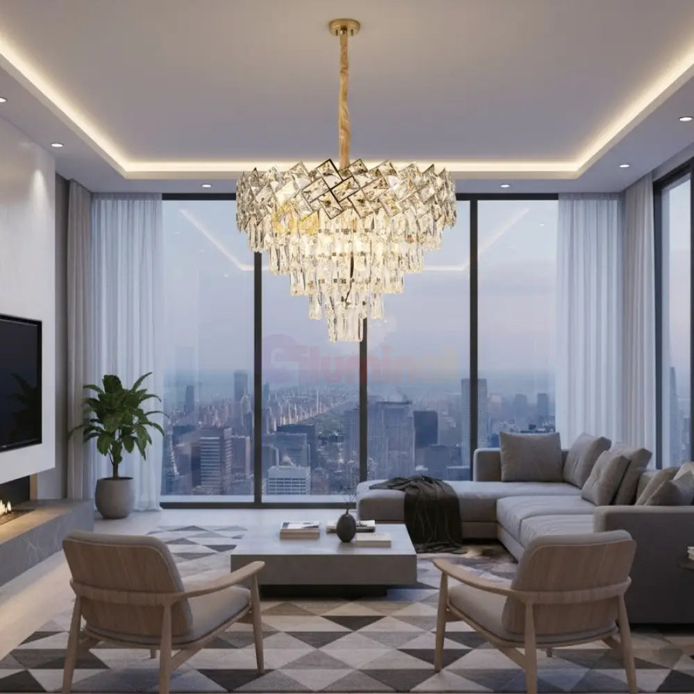 Candelabru Cristal MALLI Gold ⌀50CM Chandeliers Crystal