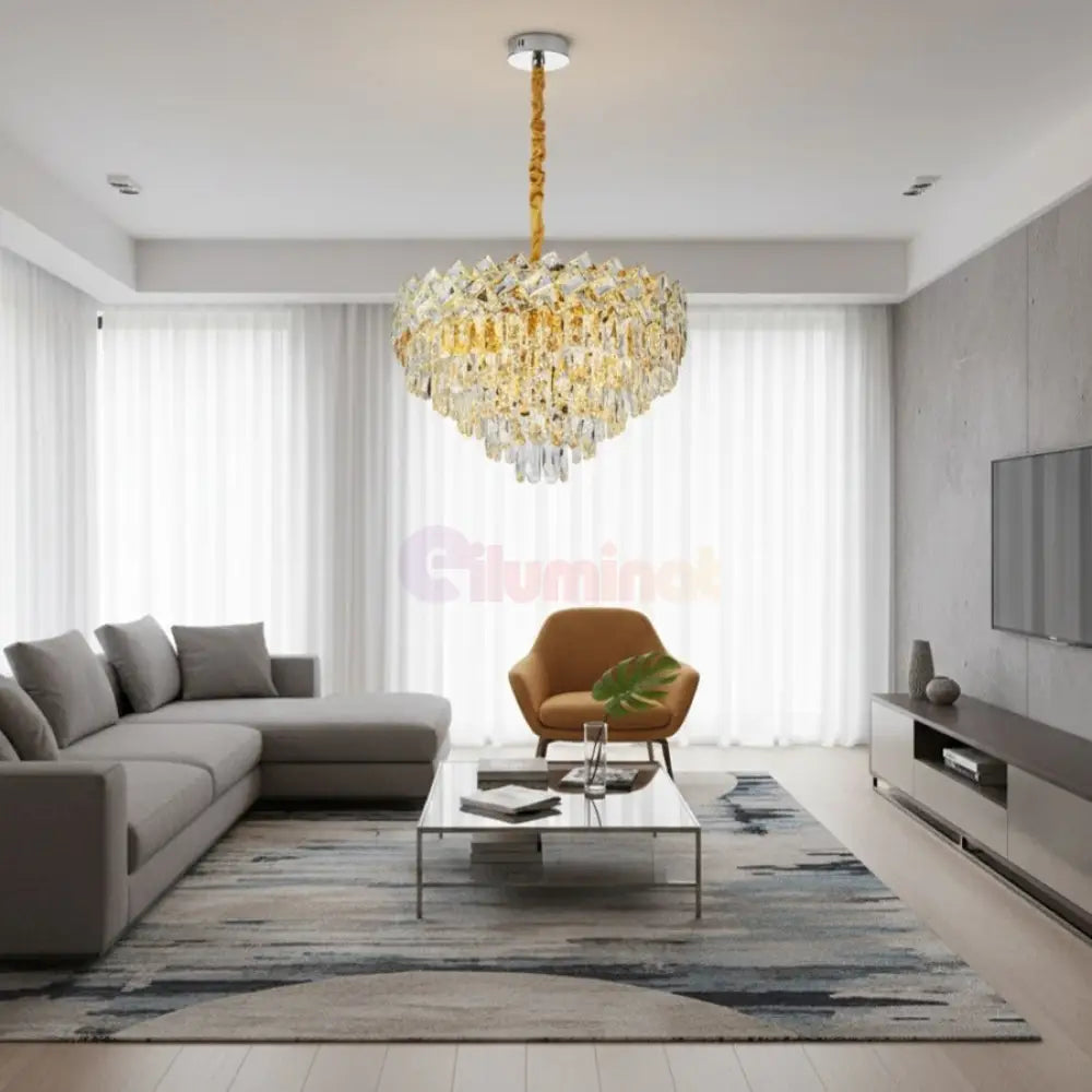 Candelabru Cristal MALLI Gold ⌀60CM Chandeliers Crystal