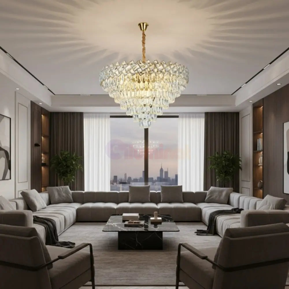 Candelabru Cristal MALLI Gold ⌀80CM Chandeliers Crystal