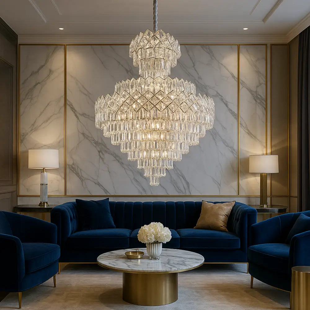 Candelabru Cristal Malli Silver Grande Luxury 80x110CM CRISTAL / ARGINTIE / 80X110CM Chandeliers Crystal