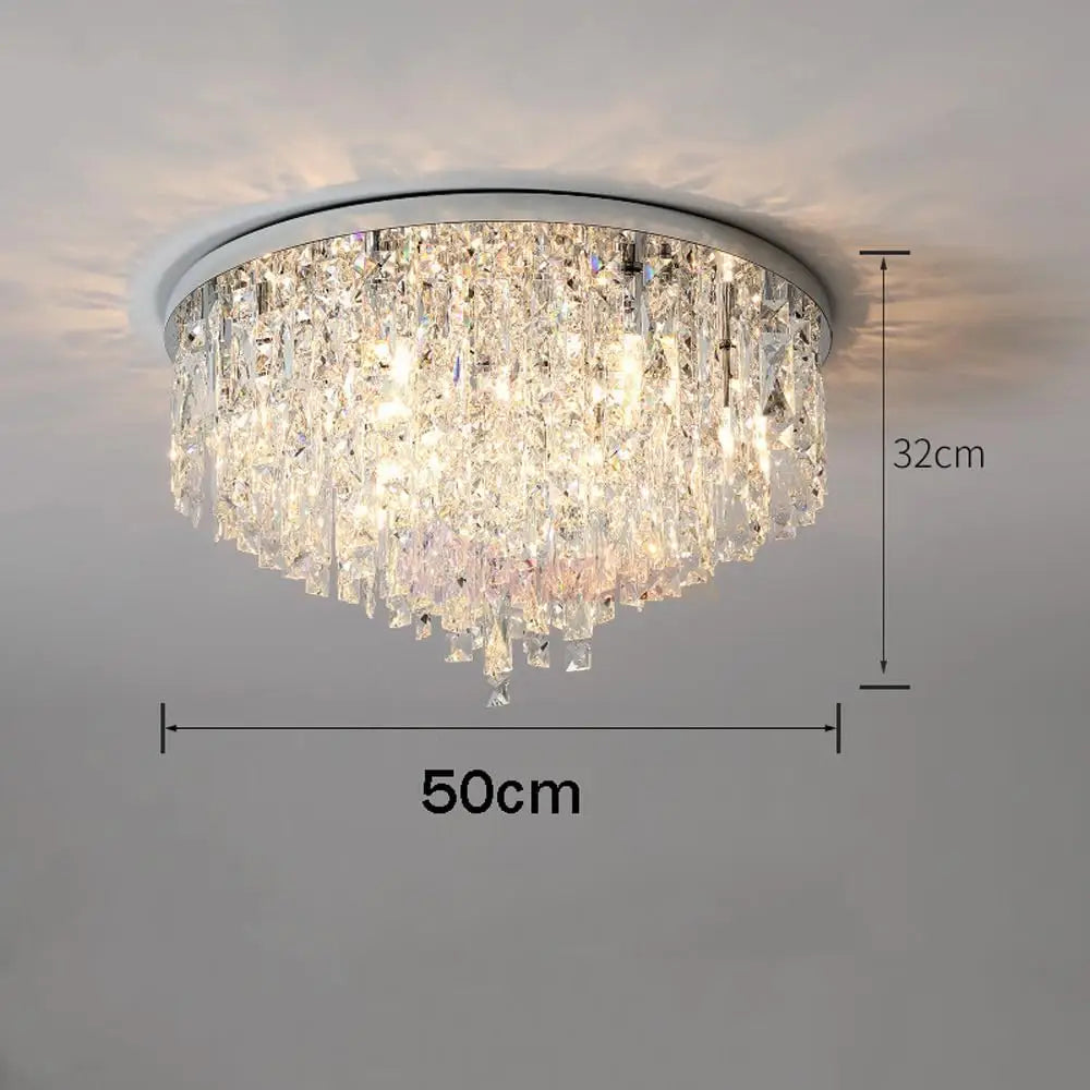 Candelabru Cristal MARY Silver 50cm Telecomanda ARGINTIE / 50CM / CRISTAL Chandeliers