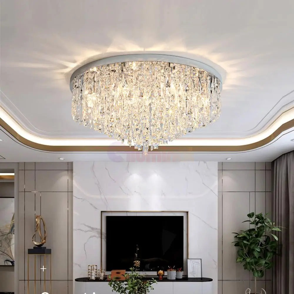 Candelabru Cristal MARY Silver 50cm Telecomanda ARGINTIE / 50CM / CRISTAL Chandeliers