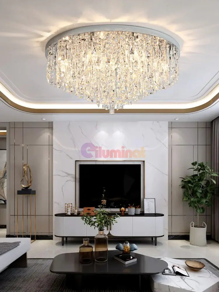 Candelabru Cristal Mary Silver Telecomanda Chandeliers