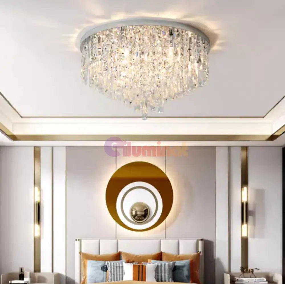 Candelabru Cristal Mary Silver Telecomanda Chandeliers