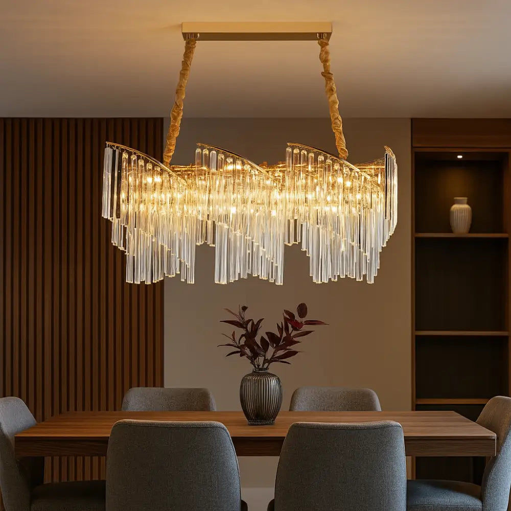Candelabru Cristal Modern Milano Golden 80X30CM CRISTAL / AURIE / 80X30CM Chandeliers Crystal