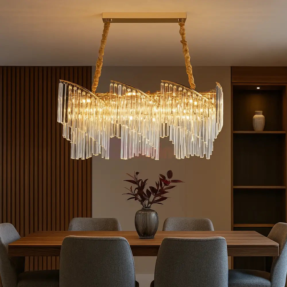 Candelabru Cristal Modern Milano Golden 80X30CM CRISTAL / AURIE / 80X30CM Chandeliers Crystal