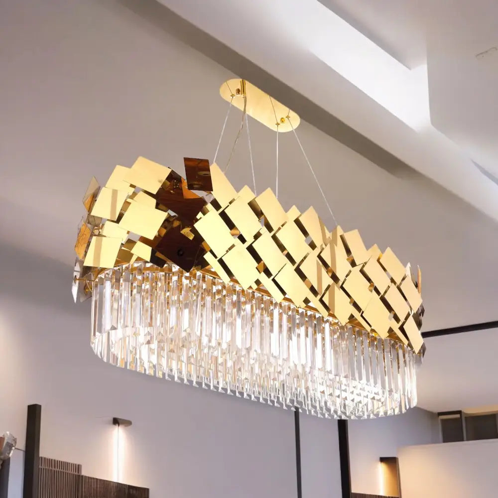 Candelabru Cristal Modern Troy 80X30Cm Golden Chrome Chandeliers Crystal
