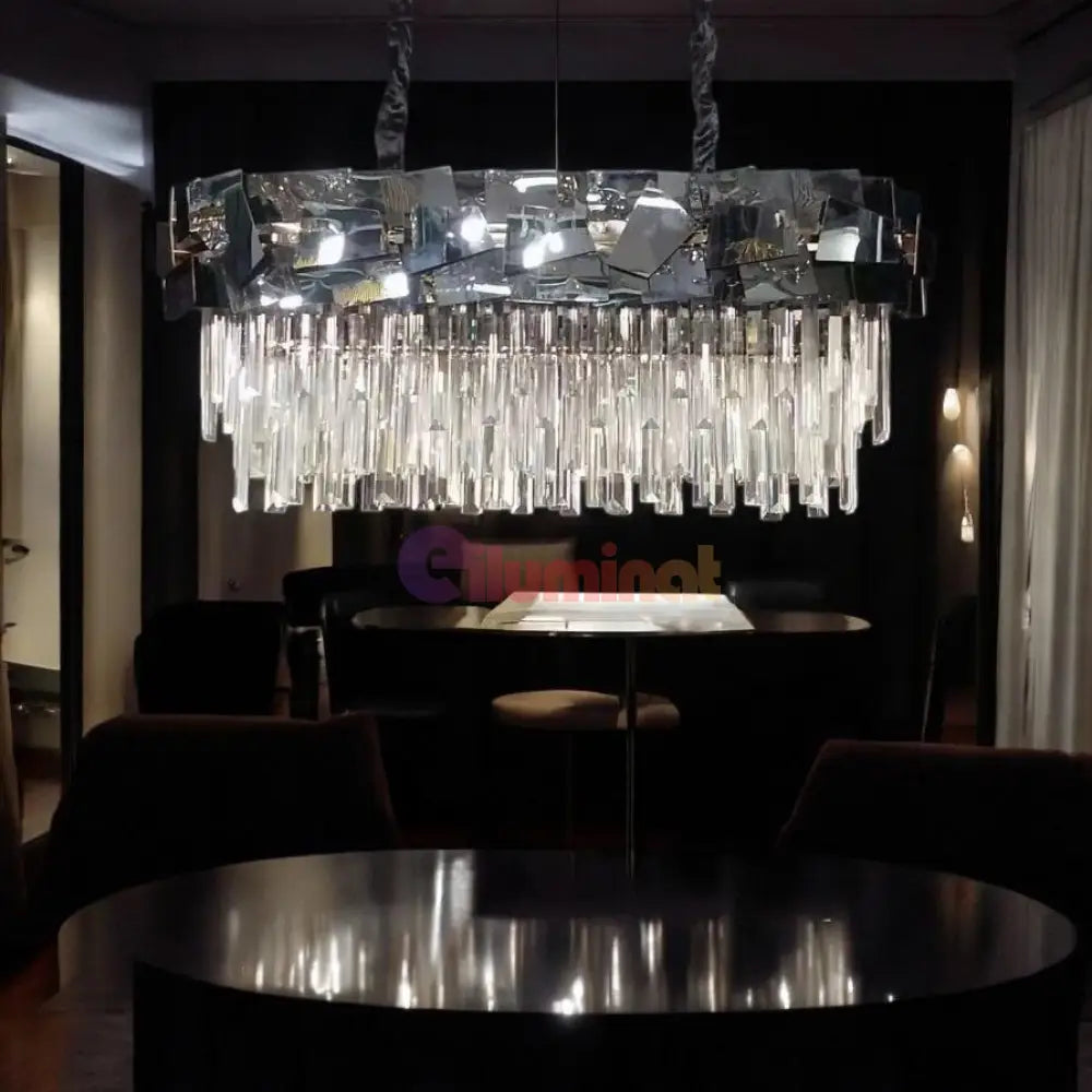 Candelabru Cristal Modern Troy 8743-80x30cm Negru Lucios CRISTAL / NEAGRA / 80X30CM Chandeliers Crystal