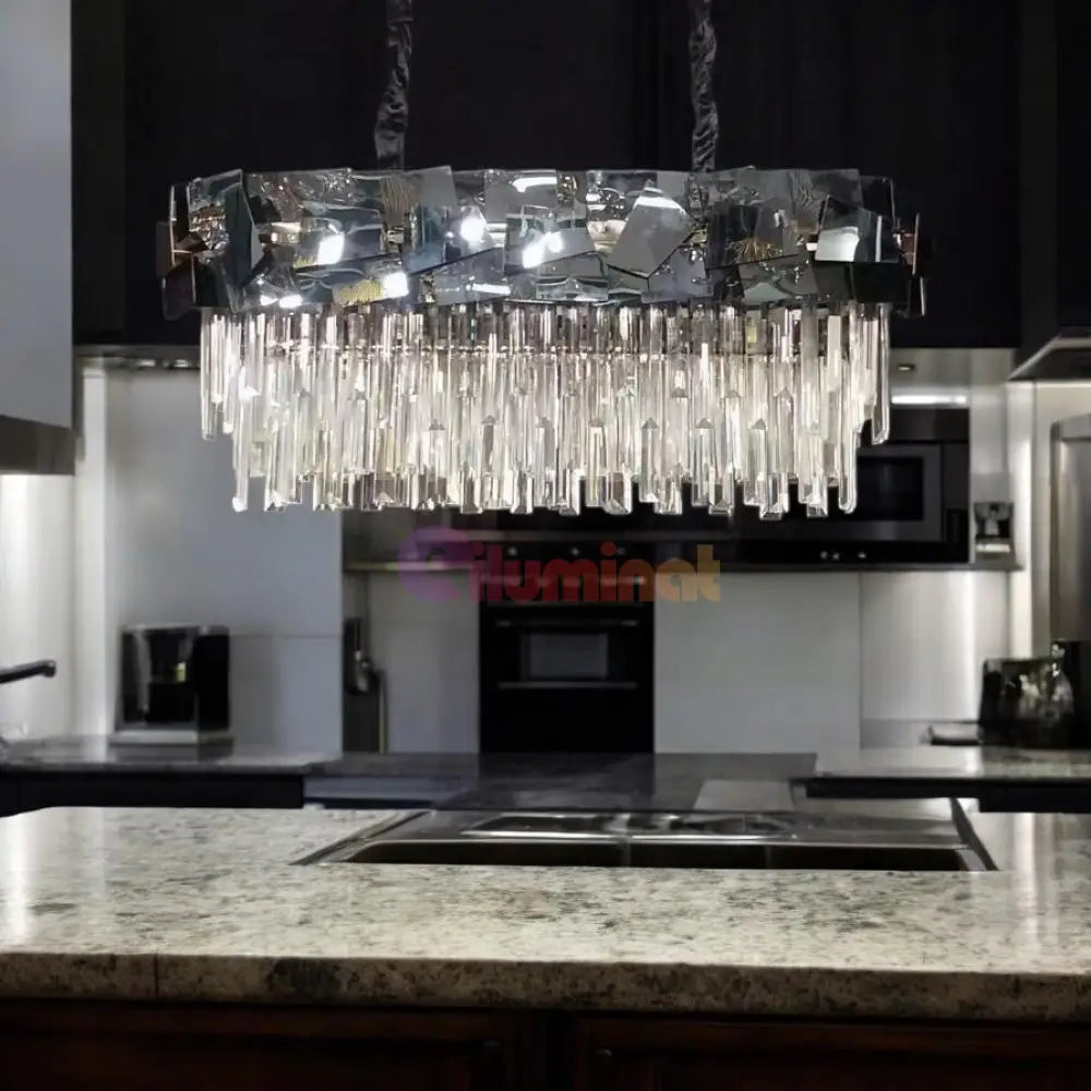 Candelabru Cristal Modern Troy 8743-80x30cm Negru Lucios CRISTAL / NEAGRA / 80X30CM Chandeliers Crystal