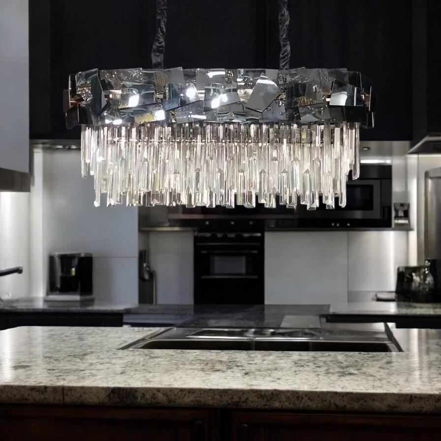 Candelabru Cristal Modern Troy 8743-80x30cm Negru Lucios CRISTAL / NEAGRA / 80X30CM Chandeliers Crystal