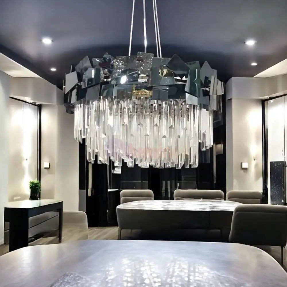 Candelabru Cristal Modern Troy 8743-60cm Negru Lucios CRISTAL / NEAGRA / 60CM Chandeliers Crystal