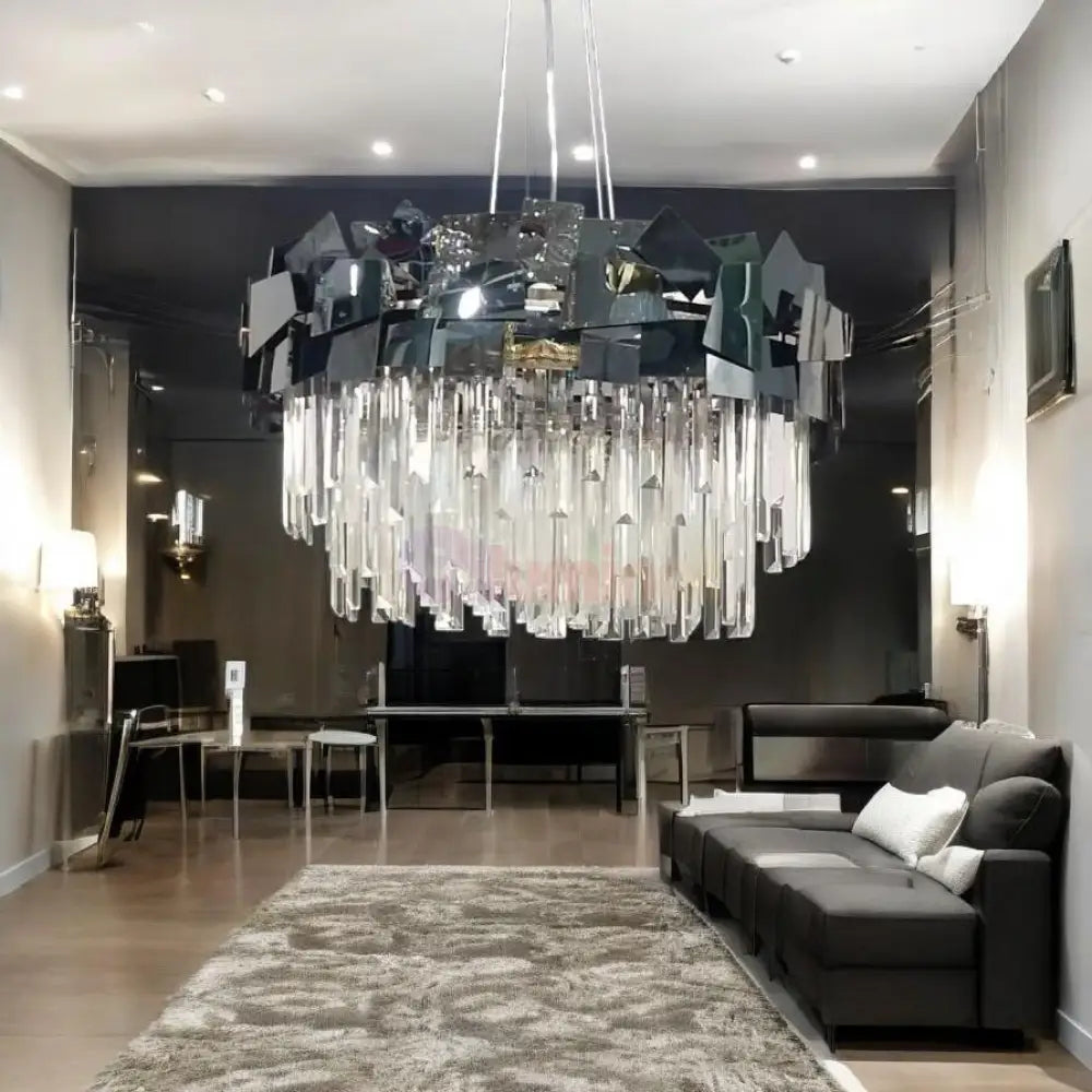 Candelabru Cristal Modern Troy 8743-60cm Negru Lucios CRISTAL / NEAGRA / 60CM Chandeliers Crystal