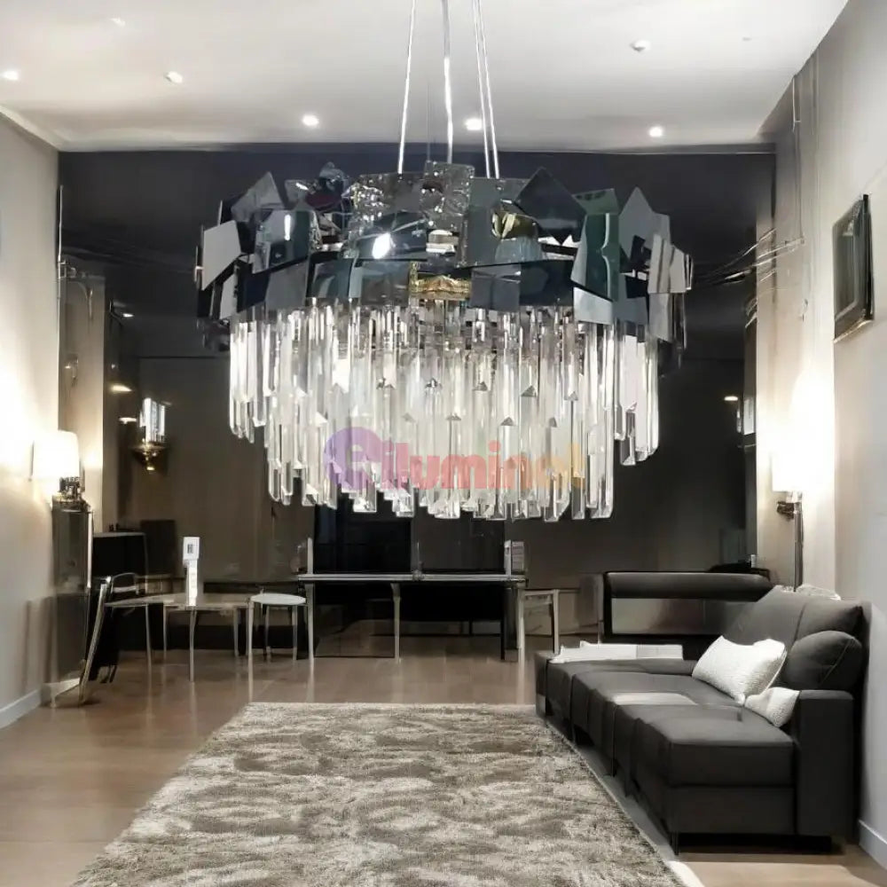 Candelabru Cristal Modern Troy 8743-60cm Negru Lucios CRISTAL / NEAGRA / 60CM Chandeliers Crystal