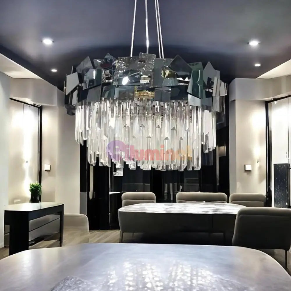 Candelabru Cristal Modern Troy 8743-60cm Negru Lucios CRISTAL / NEAGRA / 60CM Chandeliers Crystal